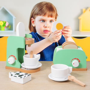 Ensemble de jouets d'appareils de cuisine en bois pour enfants avec cafetière, mixeur, batteur et <span class=keywords><strong>grille</strong></span>-<span class=keywords><strong>pain</strong></span> - Product Image 2