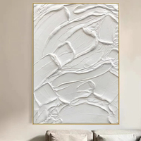 Décoration d'hôtel, peinture à l'huile abstraite texturée blanche peinte à la main, œuvre d'art moderne, peinture sur toile de grande taille faite à la main