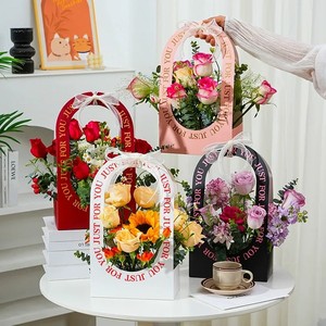 Bolsa de Papel Kraft para Envolver Ramos de <span class=keywords><strong>Flores</strong></span>, con Asa, para Decoración de Bodas y Fiestas, Embalaje de Regalo Personalizado - Product Image 2