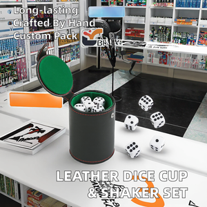 कस्टम हस्तनिर्मित पर्यावरण के अनुकूल चमड़े का कप 1 डाई और शेकर के साथ सेट मनोरंजन के लिए सेट - Product Image 2