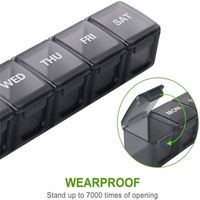 Offre Spéciale : Boîte à Pilules Hebdomadaire, Organisateur de Vitamines, Grandes Compartiments, Matériau PP Noir, Portable, Multifonction, Classique