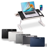Petit bureau d'étude pliable en métal avec tiroir, table relevable pour ordinateur portable, table de dortoir, table à manger, meubles de chambre à coucher