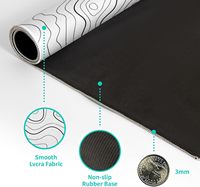 Manufacturer Mouse Pad Minimalist Topographic White Line Large Gaming Mouse Pad with Waterproof Desk Mat