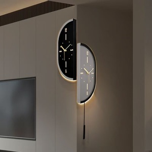 Horloge murale d'angle double face 40CM, nouvelle horloge silencieuse de luxe pour salon, décoration intérieure, livraison directe DDP - Product Image 1