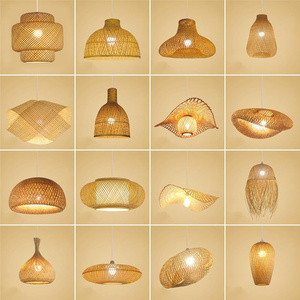 Handmade Dệt Mặt Dây Chuyền Đèn Nhà Hàng Trung Quốc Trang Trí Chiếu Sáng E27 Bóng Đèn Tre Đèn Chùm Sáng Tạo Mây Mặt Dây Chuyền Ánh Sáng - Product Image 2