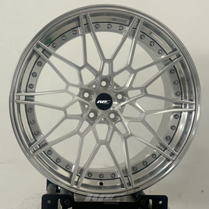 Jantes Roc Custom 2 pièces 826M 5x112 forgées pour voitures de course, lèvres polies, finition argent brossé, 20 pouces, pour <span class=keywords><strong>BMW</strong></span> G80 G81 M3 - Product Image 1