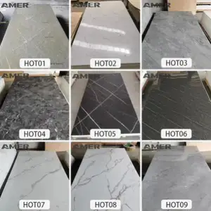 Amer precio de fábrica OEM 1220*2440mm impermeable UV tablero de mármol panel de pared de PVC