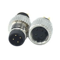 Connecteur d'alimentation mâle-femelle moulable à 4 broches circulaires M8 nickelé étanche DIN IP67