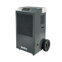 Déshumidificateur industriel haute puissance RexDry 158L/D, sécheuse mobile commerciale robuste pour atelier, serre, chantier de construction