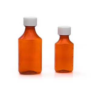 Atacado CR Caps Pharmacy Garrafa Oval Garrafas De Plástico 0.75oz 1oz 2oz 3oz 4oz 6oz 8oz 12oz 16oz Liquid Medicine Bottle