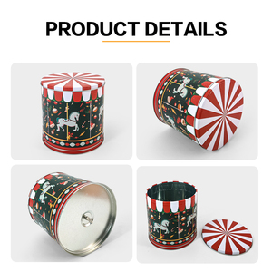 Jinyuanbao Cổ Điển Giáng Sinh Xiếc Âm Nhạc Hộp Cấp Thực Phẩm Tin Lưu Trữ Hộp Với Chất Lượng Cao Tinplate, Món Quà Kỳ Nghỉ Container - Product Image 5