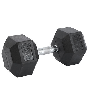 Haltères en fonte de 22.5 lb, poignée chromée de <span class=keywords><strong>28mm</strong></span> avec poids non hexagonaux en acier et caoutchouc robuste, ensemble de gymnastique à domicile - Product Image 3