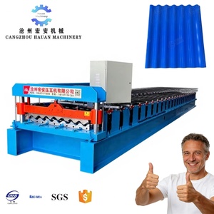 High-end Color-coated Steel Water Wave Roof <b>Tile</b> Production Equipment Full-automatic Water Wave Roll Forming Machine - Product Image 1