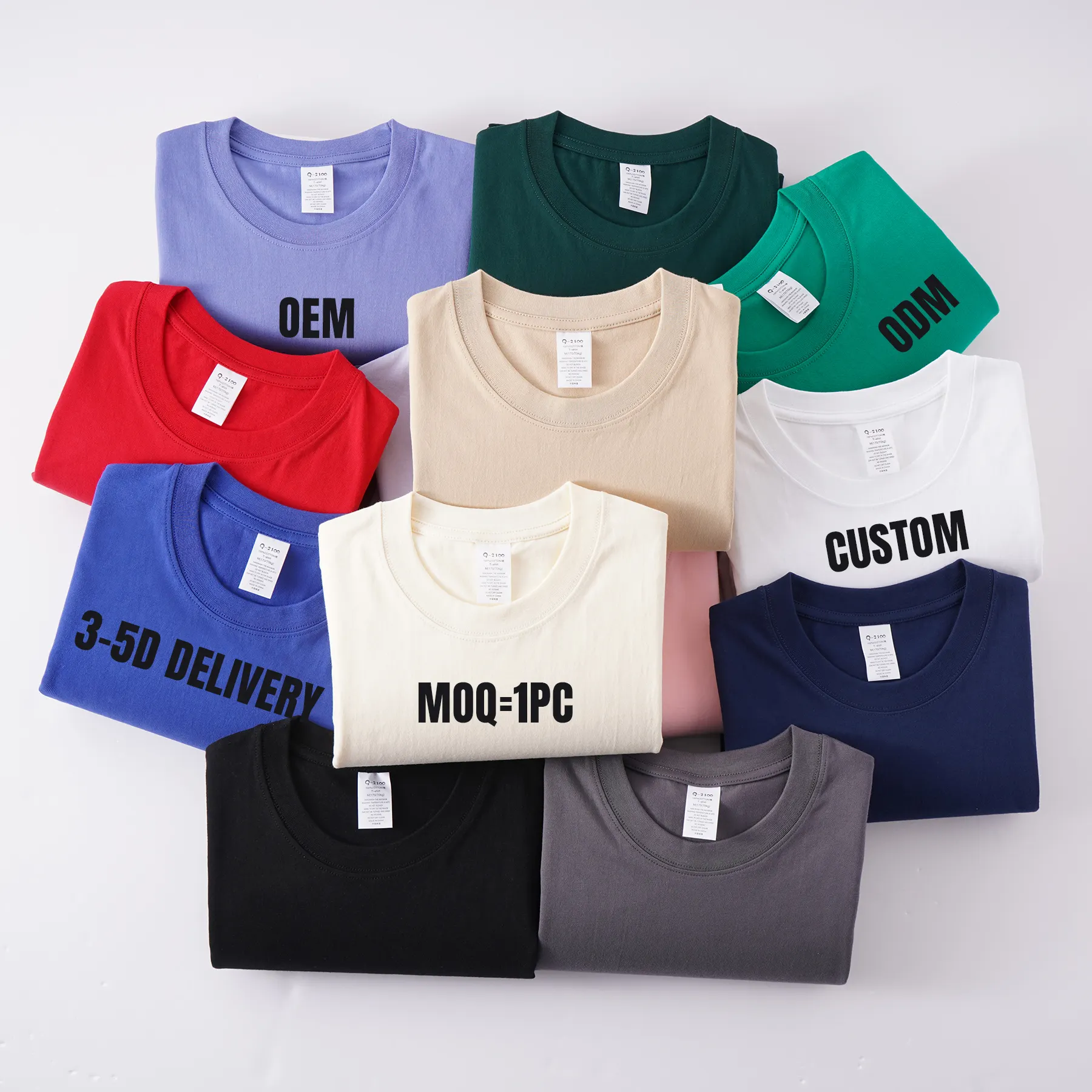Hip Hop Herrenbekleidung schwergewicht Übergröße Streetwear T-Shirt Dtg individuelle Grafik Tees lässiges T-Shirt Herren einfarbige T-Shirts