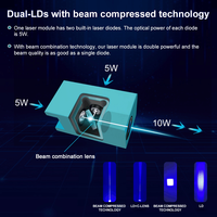 Tête de laser CNC 450 nm 80 W haute puissance avec assistance pneumatique, buse métallique, module laser de découpe et de gravure TTL / PWM