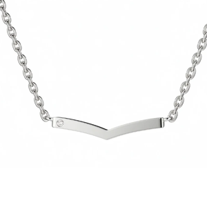 Collier pendentif en forme d'os à la wishbone Jietao avec diamant et zircon, en acier inoxydable massif, ne ternit pas, cadeau pour jeune femme - Product Image 3