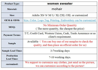 Pull en mohair personnalisé OEM & ODM pour femmes, tricot jacquard de créateur, haut tricoté pour filles, cardigan pour femmes