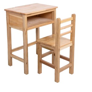 Solid Wood Desk <b>And</b> Chair <b>Set</b> For Students Training Course 60x40x76cm To 80x50x80cm Simple Design - Product Image 5