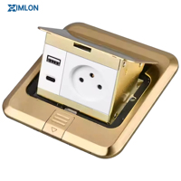 Prise de sol escamotable en acier inoxydable XIMLON, nouvelle génération, pour salle de jeux électroniques, bureau à domicile, étanche, 120 mm, prise de sol dissimulée