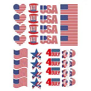 Stiker tato Dekorasi Hari Kemerdekaan, stiker tato dekorasi Parade perayaan pesta Nasional AS