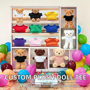 Funboxes : Vente de vêtements pour peluches animaux (ours, lapin) de 30 cm, <span class=keywords><strong>T</strong></span>-<span class=keywords><strong>shirt</strong></span> personnalisable avec espace vierge et logo, accessoires vestimentaires - Product Image 2