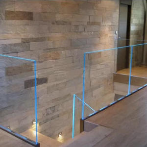 316 נירוסטה ללא מסגרת אלומיניום U ערוץ זכוכית מעקה מרפסת גדר מעקה עם led אור מעקות & מעקות - Product Image 3