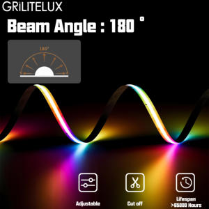 WiFi 420LEDs/M 12W/M 10mm PCB COB LED Strip kontrol suara (pengatur waktu Alexa lampu ruang Game - Product Image 4