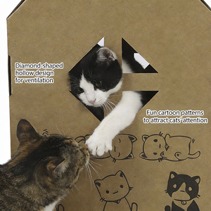 Çevre Dostu Sevimli Evcil Hayvan Tırmalama Evi Çıkarılabilir Kedi Barınağı Büyük İç Mekan Depolama Karton Kedi Evi - Product Image 3