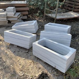 Giardino di pietra di forma quadrata planter pot <span class=keywords><strong>per</strong></span> la vendita della decorazione vaso di fiori vaso - Product Image 2