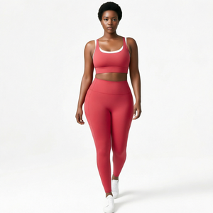 Conjunto de Yoga para Mujer, Sujetador Deportivo sin Mangas, Leggings de Cintura Alta, Color Sólido, sin Costuras, Ropa Deportiva para Entrenamiento - Product Image 1