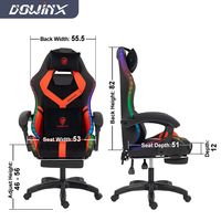 Échantillon gratuit Chaise de jeu de bureau RVB avec repose-pieds en tissu respirant Chaise de jeu Silla Chaise d'ordinateur RGB Racing Gamer