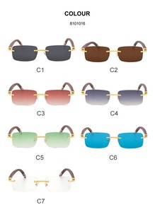 DAISYER 2020 Élégant moderne personnalisé lunettes de soleil petit cadre sans <span class=keywords><strong>monture</strong></span> lunettes de soleil en <span class=keywords><strong>bois</strong></span> pour hommes - Product Image 5