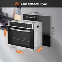 Four Mural Électrique Encastrable Intelligent Multifonction 60 cm, Grande Capacité 70 L, à Convection, pour Cuisson, Électroménager de Cuisine