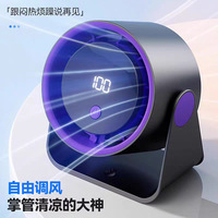 Ventilateur de bureau Turbo avec affichage numérique, ventilateur de circulation haute vitesse rechargeable pour le bureau, la maison, l'été