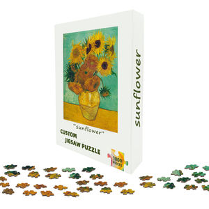Rompecabezas <span class=keywords><strong>de</strong></span> pintura al óleo <span class=keywords><strong>de</strong></span> Van Gogh personalizado, rompecabezas <span class=keywords><strong>de</strong></span> 1.000 <span class=keywords><strong>piezas</strong></span> <span class=keywords><strong>de</strong></span> girasol para desbloquear rompecabezas para niños - Product Image 2