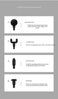 Herramienta Portátil de Masaje Corporal con 4 Cabezales Intercambiables, Masajeador Manual de Gran Amplitud y Profundidad para Alivio Muscular