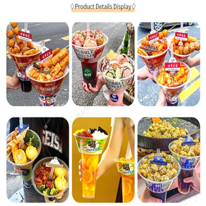 Vente en gros de gobelets en plastique PP jetables de 500/600/700 ml pour thé au lait à bulles Boba, avec bol pour poulet frit, salade de fruits, collations et boissons - Product Image 5
