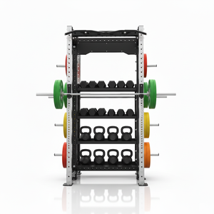 Best Selling KUNGFU Commercial Metal Multifunctional <b>Power</b> Fitness Squat Rack with Accessories - Product Image 4