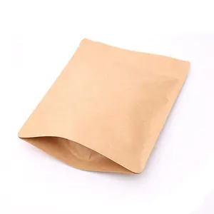 Disposable kraft paper bags lined aluminum foil pouches for seed food coffee tea packing