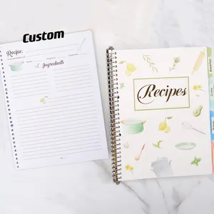 Fai in modo che il tuo diario di ricette personalizzato da libro di cucina tenga 240 pagine di ricette 8.5 ricettario a spirale \ "x 11 \"