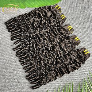 批发12A天然印度人发束角质层对齐弹力螺旋卷曲生供体缅甸卷发纬纱延伸 - Product Image 4