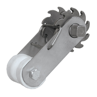 Professionele geïsoleerde draadspanner voor hekwerk met slagvaste kunststof en aluminium spoel, geschikt voor draad tot 4 mm.