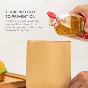 Bolsas de Papel Kraft Marrón Reciclables con Logotipo Personalizado, Aptas para Alimentos, para Sándwiches y Galletas, Bolsas de Papel Antigrasa para Comida Rápida y Papas Fritas - Product Image 2