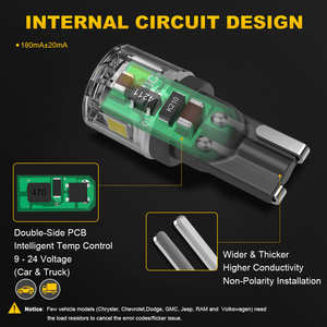 NAO Ampoule LED pour voiture T10 T15 T20 Automobile P21W 3157 Focos Led Intérieur 12V Faros Led Para Auto W5W T10 Led Canbus - Product Image 5