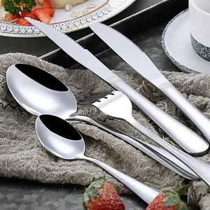 Serving Silverware Set Tableware Tablespoon Salad Fork Steak Knife Stainless Steel Flatware Sets Hotel Restaurant Home Metal