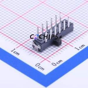 K3-2268D-F1 Slide Switch Through hole Component (THT) Switch 4-Pole Double Throw Rectangle Pin Header PC Pin 14.3mm - Product Image 2
