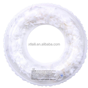 Bể Bơi Bơm Hơi Mới 90Cm Phao Tiệc Mùa Hè Đồ Chơi Lông Vũ Vòng Bơi Trái Tim Trong Suốt Với Lấp Lánh Đầy Màu Sắc Bên Trong - Product Image 4