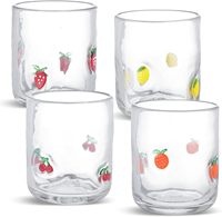 Ensemble de 4 verres à fruits personnalisés de 14 oz avec couvercle et paille, sans BPA, résistants à la chaleur, compatibles lave-vaisselle, design moderne et mignon pour les fêtes
