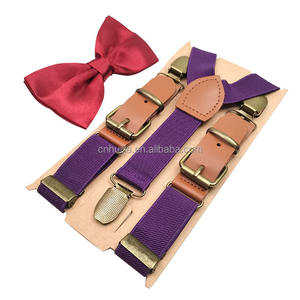 Artículos de Fiesta: Camiseta para Padrinos de Boda con Diseño a Cuadros Rojo Oscuro y Lazos Negros para Niños / <span class=keywords><strong>Tirantes</strong></span> con Lazo para Hombres - Product Image 1