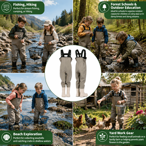 Senshuo Cuissardes de pêche en nylon kaki Taslan ultralégères avec coutures thermosoudées, dos élastique, pour la pêche en ruisseau et la pêche en bord de rivière, cuissardes d'été avec chaussures intégrées - Product Image 4